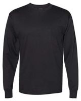 Hanes W120 Workwear Long Sleeve Pocket T-Shirt - Black