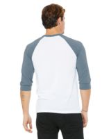 Bella + Canvas 3200 Unisex 3/4-Sleeve Baseball T-Shirt - Denim