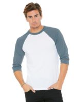 Bella + Canvas 3200 Unisex 3/4-Sleeve Baseball T-Shirt - Denim