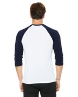 Bella + Canvas 3200 Unisex 3/4-Sleeve Baseball T-Shirt - Navy