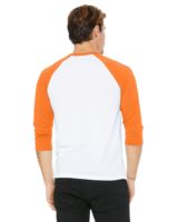 Bella + Canvas 3200 Unisex 3/4-Sleeve Baseball T-Shirt - Neon Orange