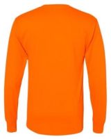 Hanes W120 Workwear Long Sleeve Pocket T-Shirt - Safety Orange