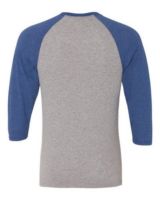 Jerzees 601RR Dri-Power Active Triblend Baseball Raglan T-Shirt - Oxford/True Blue Heather