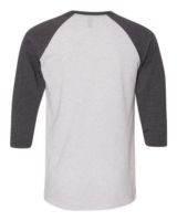 Jerzees 601RR Dri-Power Active Triblend Baseball Raglan T-Shirt - White Heather/Black Heather