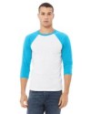 Bella + Canvas 3200 Unisex 3/4-Sleeve Baseball T-S...