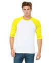 Bella + Canvas 3200 Unisex 3/4-Sleeve Baseball T-S...