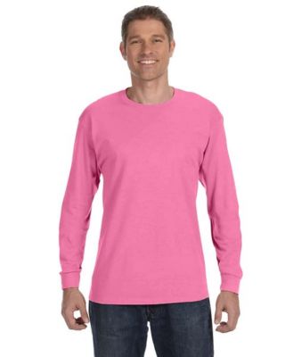 Jerzees 29LSR Dri-Power Active Long Sleeve 50/50 T-Shirt - Neon Pink