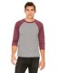 Bella + Canvas 3200 Unisex 3/4-Sleeve Baseball T-S...