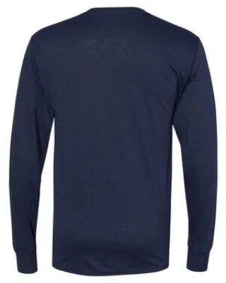 Hanes W120 Workwear Long Sleeve Pocket T-Shirt - Navy