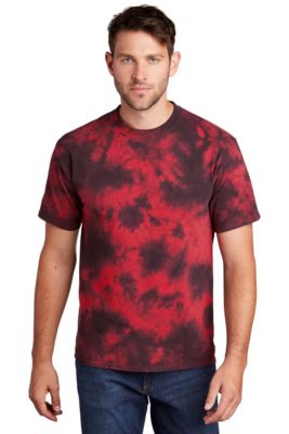 Port & Company © Crystal Tie-Dye Tee - Black/Red