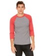 Bella + Canvas 3200 Unisex 3/4-Sleeve Baseball T-S...