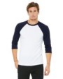 Bella + Canvas 3200 Unisex 3/4-Sleeve Baseball T-S...