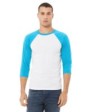 Bella + Canvas 3200 Unisex 3/4-Sleeve Baseball T-S...